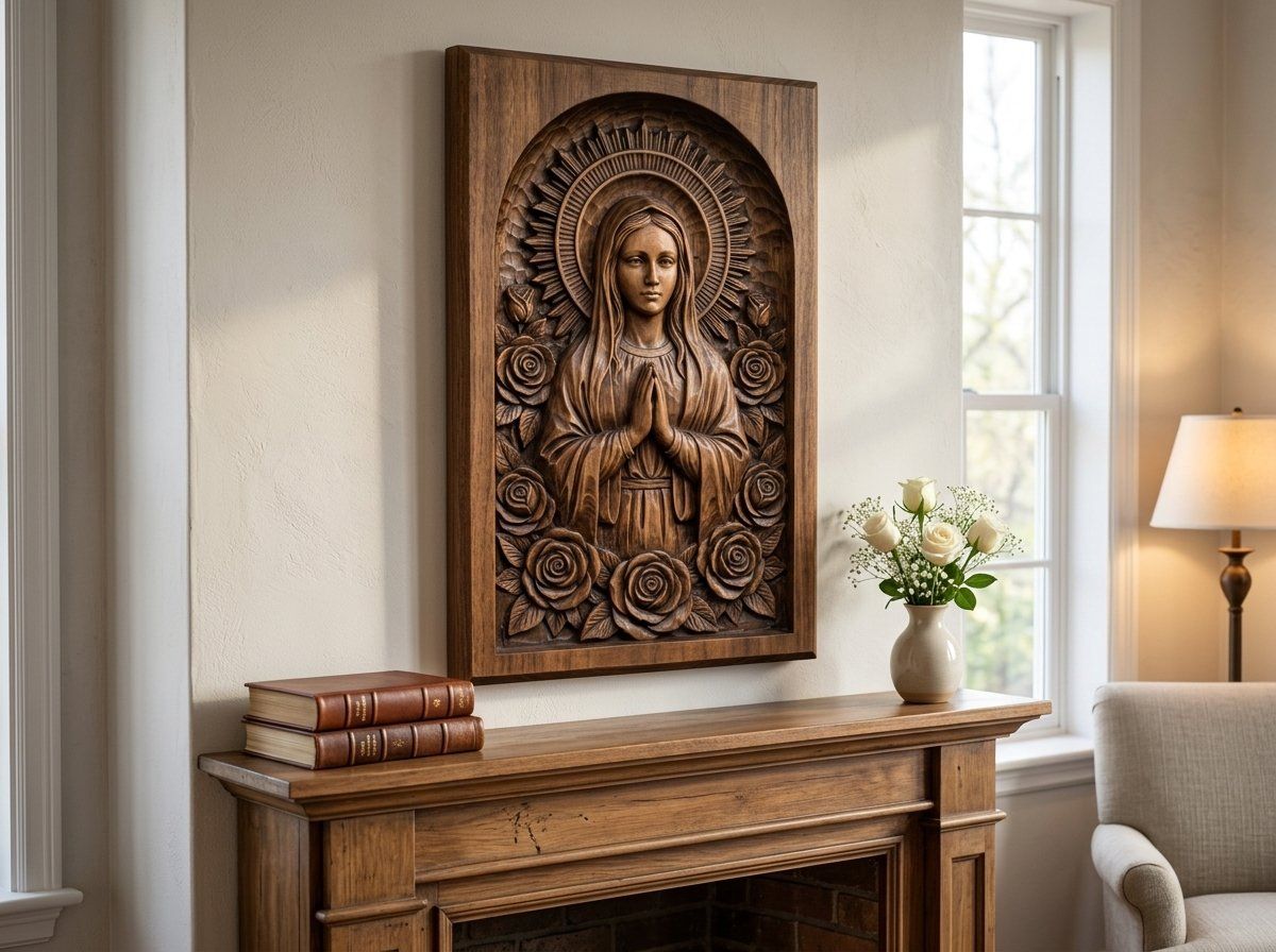 Our Lady of Guadalupe CNC Relief STL bas-relief STL — view 14