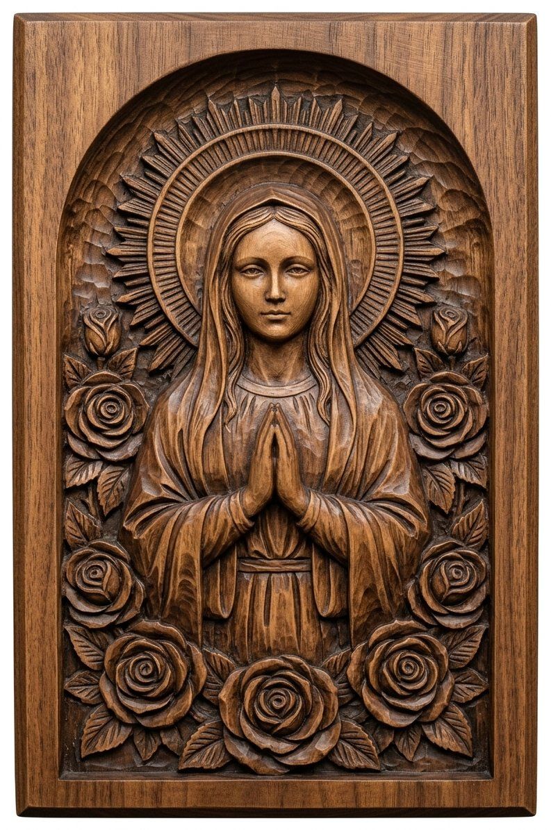 Our Lady of Guadalupe CNC Relief STL bas-relief STL — view 4