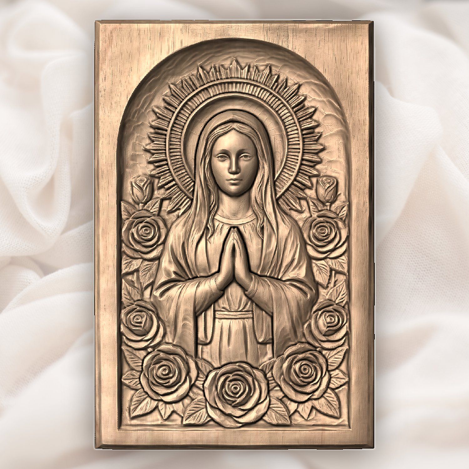 Our Lady of Guadalupe CNC Relief STL bas-relief STL — view 5
