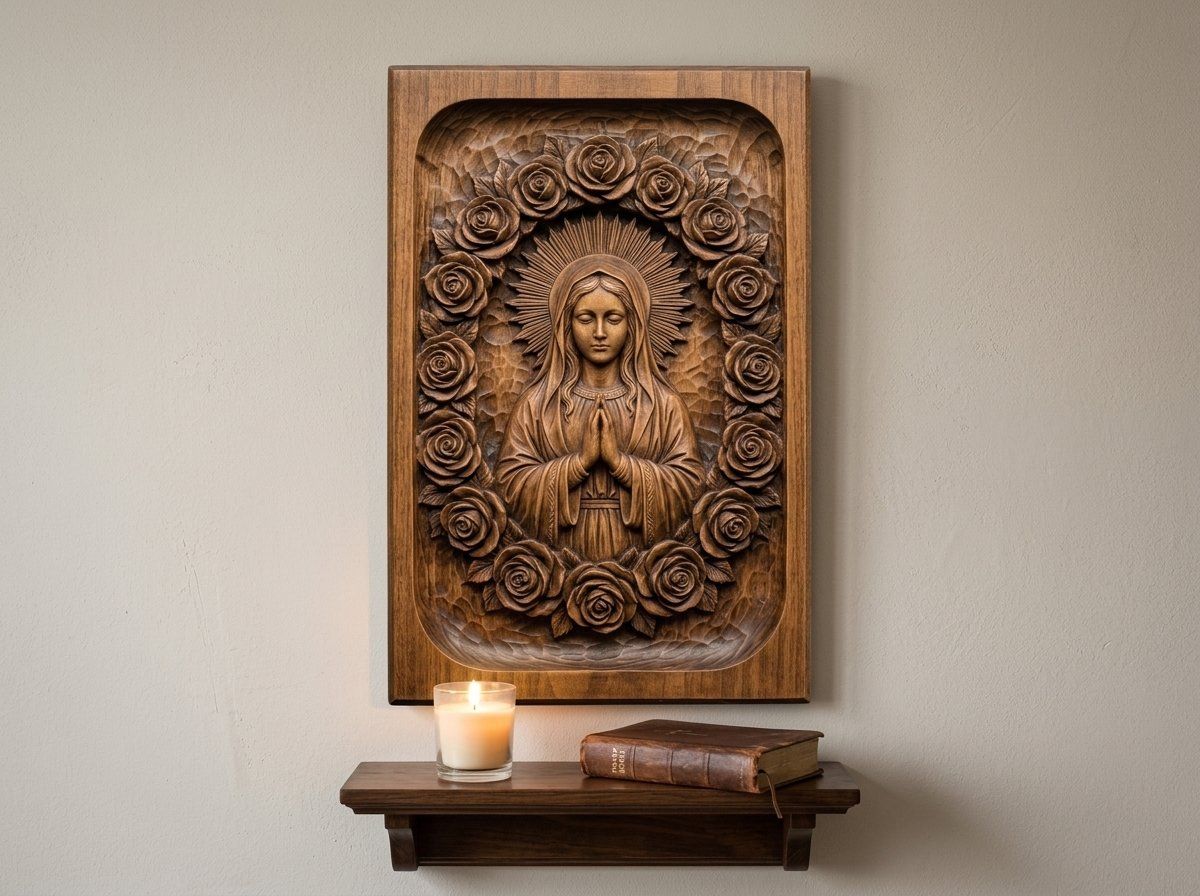 Our Lady of Guadalupe CNC Relief STL bas-relief STL — view 13