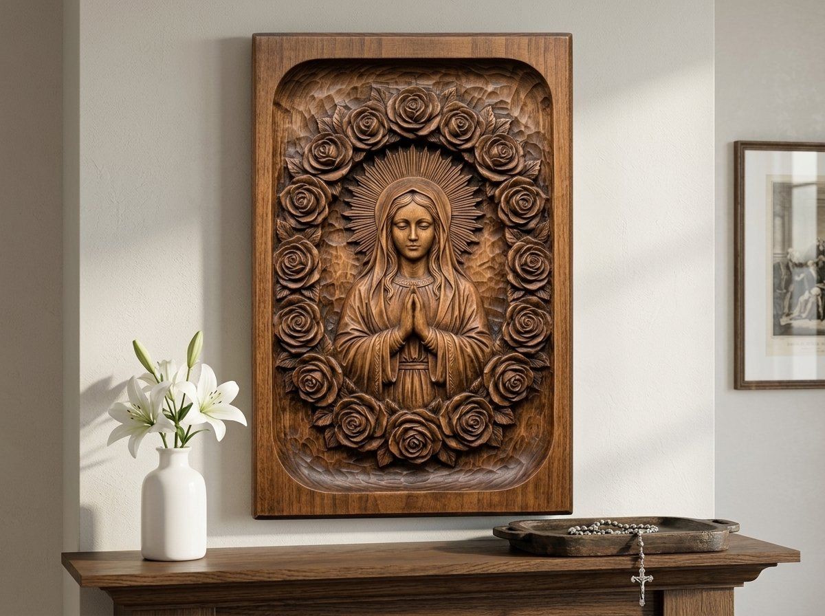 Our Lady of Guadalupe CNC Relief STL bas-relief STL — view 14
