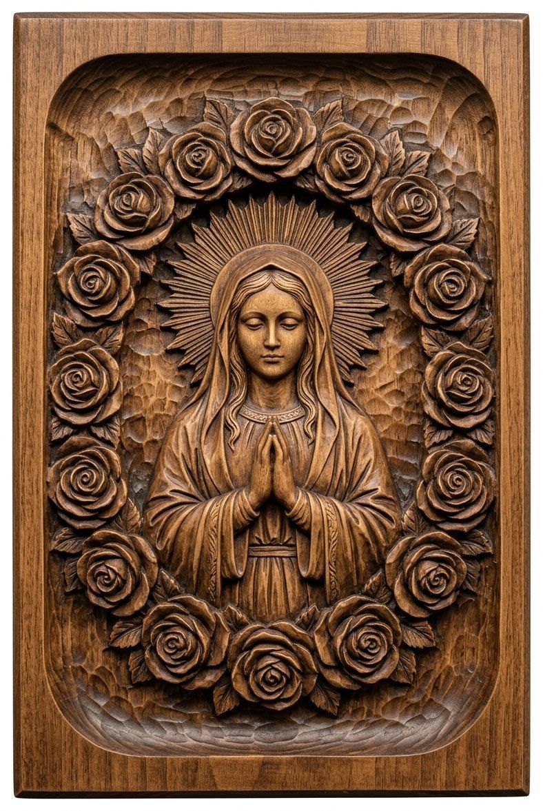 Our Lady of Guadalupe CNC Relief STL bas-relief STL — view 4