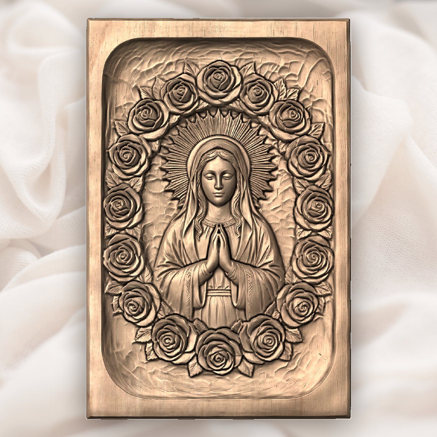 Our Lady of Guadalupe CNC Relief STL bas-relief STL — view 5