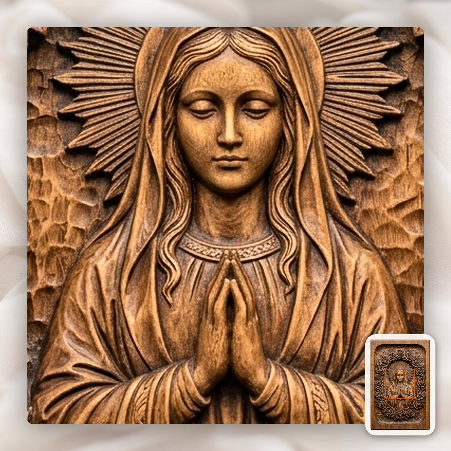Our Lady of Guadalupe CNC Relief STL bas-relief STL — view 11