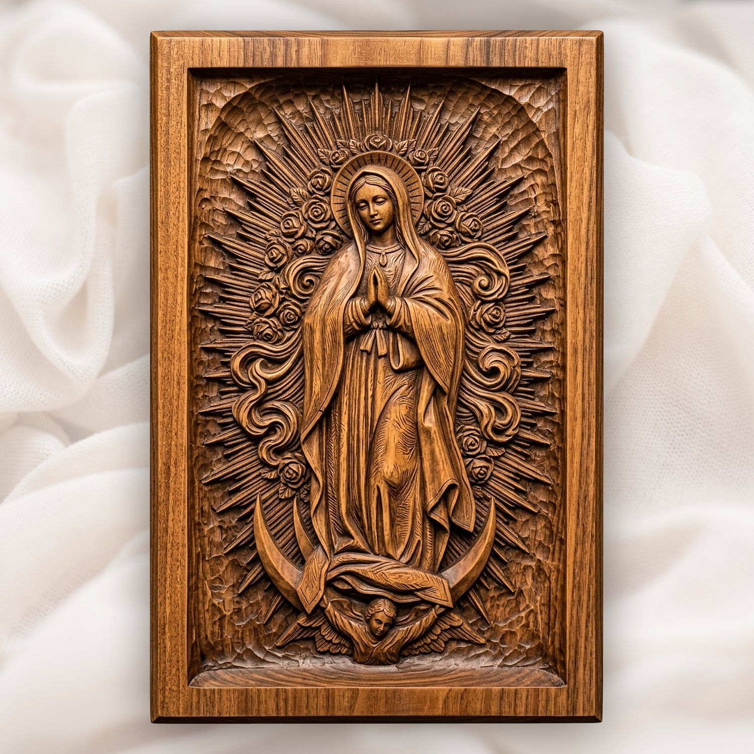 Our Lady of Guadalupe Virgin Mary CNC Relief STL bas-relief STL design