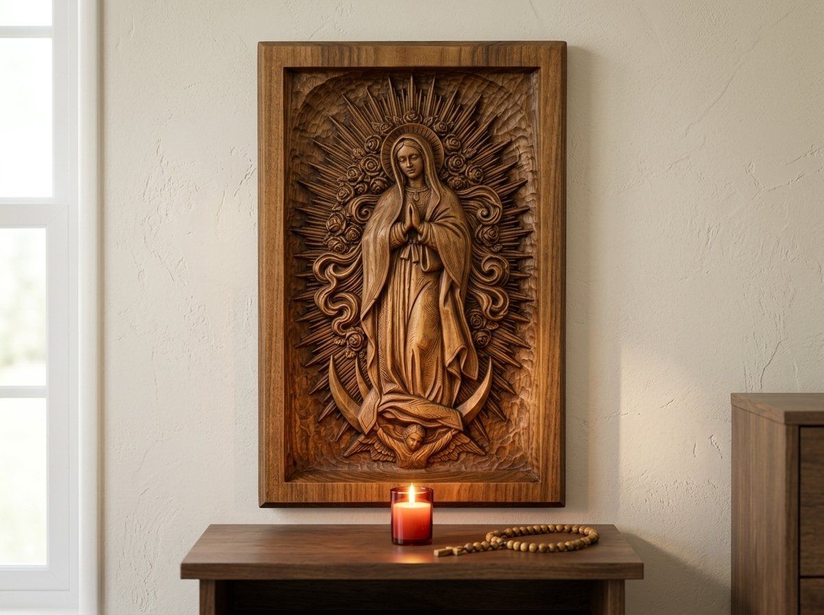 Our Lady of Guadalupe Virgin Mary CNC Relief STL bas-relief STL — view 13