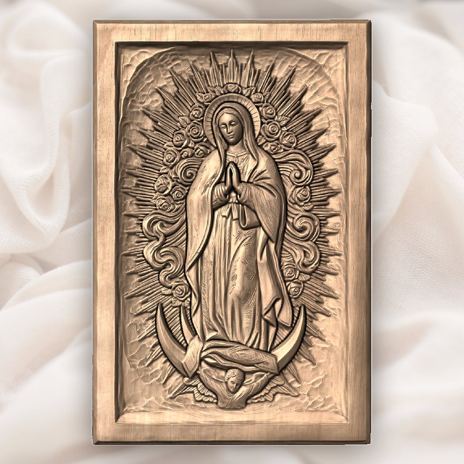 Our Lady of Guadalupe Virgin Mary CNC Relief STL bas-relief STL — view 4