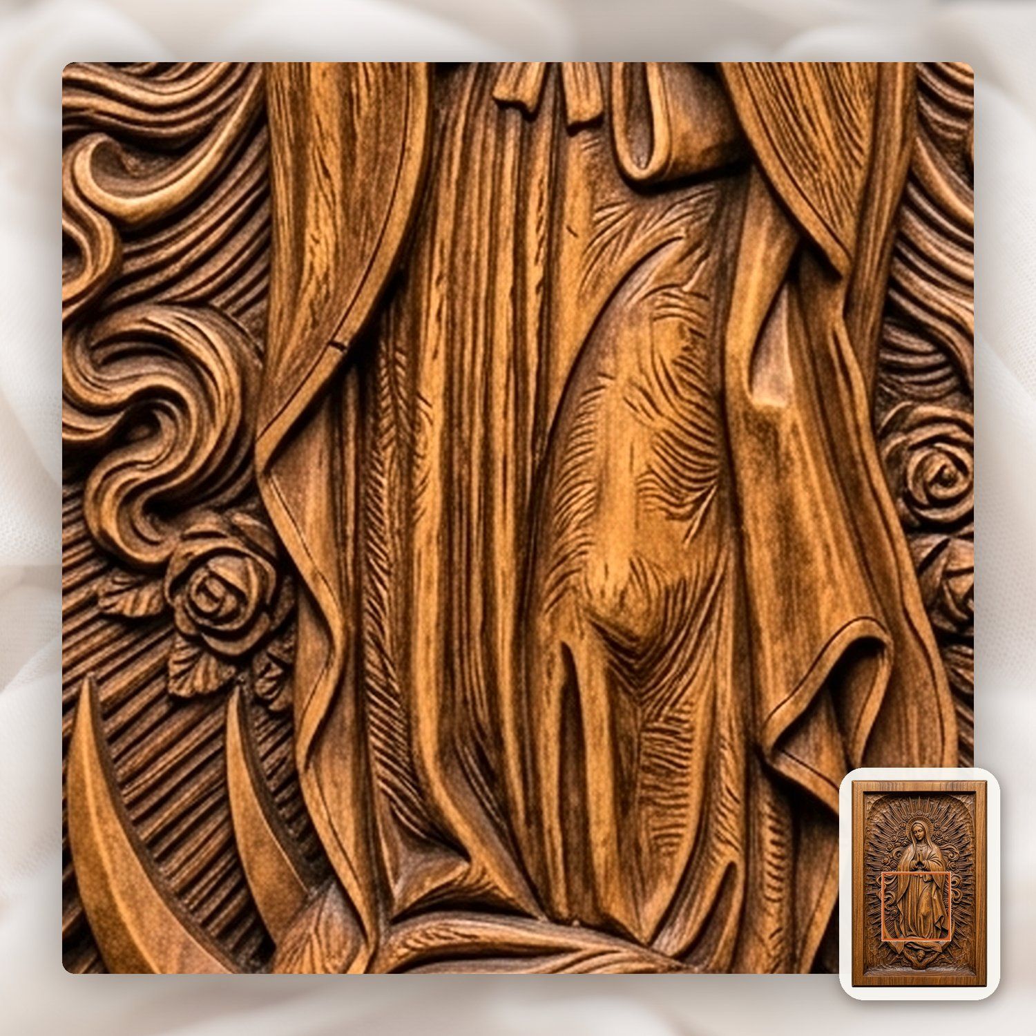 Our Lady of Guadalupe Virgin Mary CNC Relief STL bas-relief STL — view 11