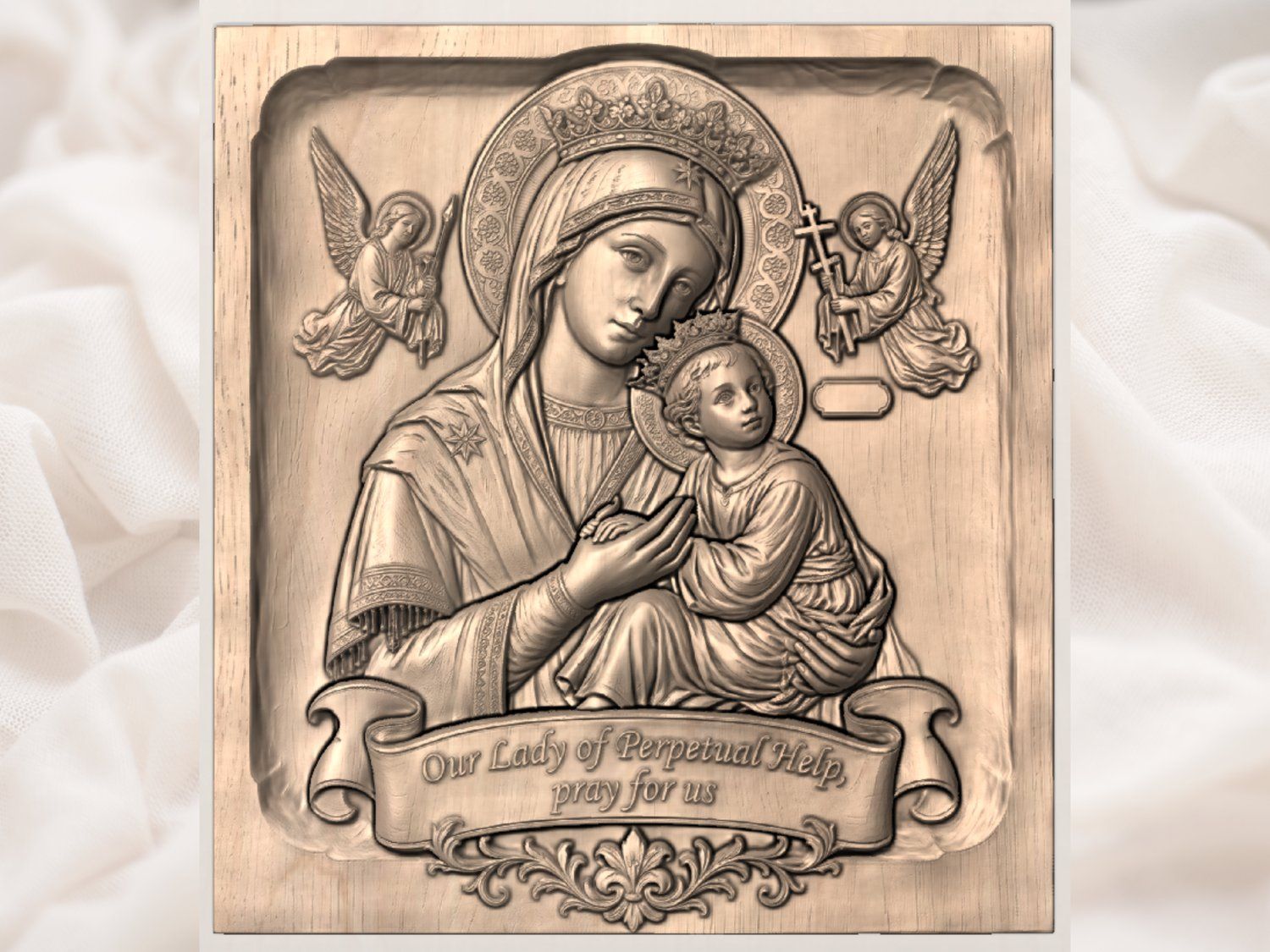 Our Lady of Perpetual Help Catholic CNC Relief STL bas-relief STL — view 3