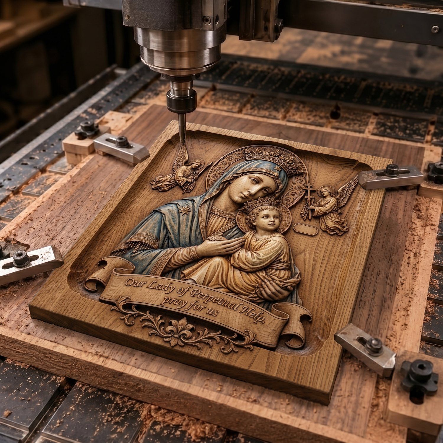 Our Lady of Perpetual Help Catholic CNC Relief STL bas-relief STL — view 6