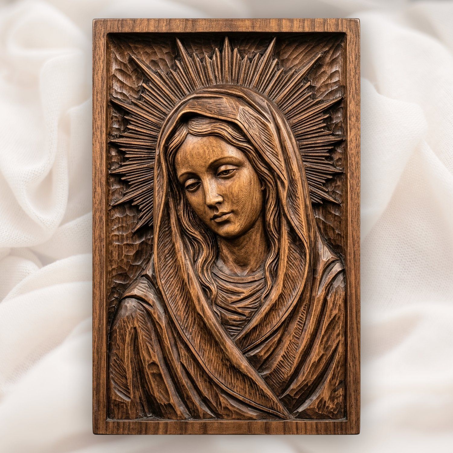 Our Lady Virgin Mary Blessed Mother CNC Relief STL bas-relief STL design