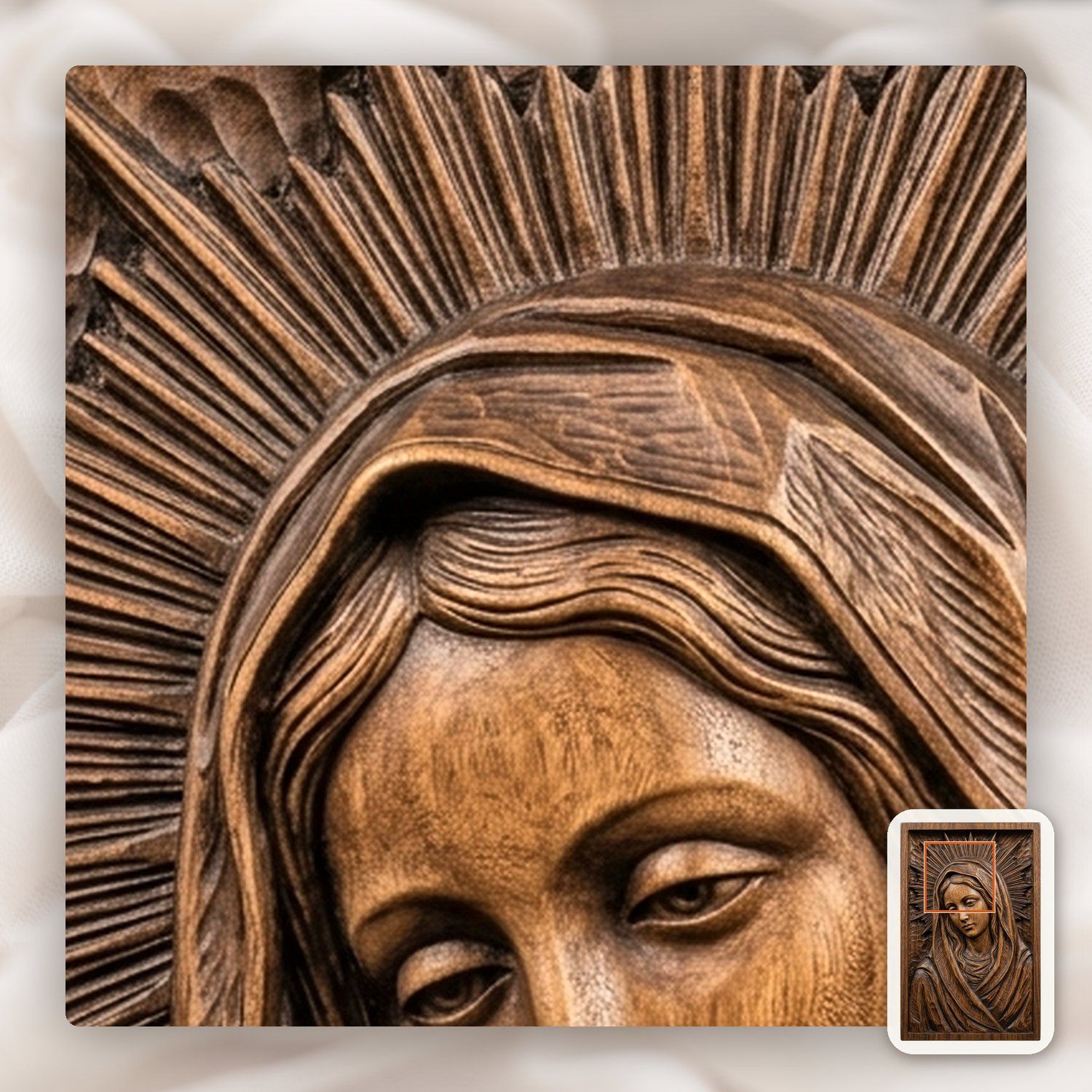 Our Lady Virgin Mary Blessed Mother CNC Relief STL bas-relief STL — view 11