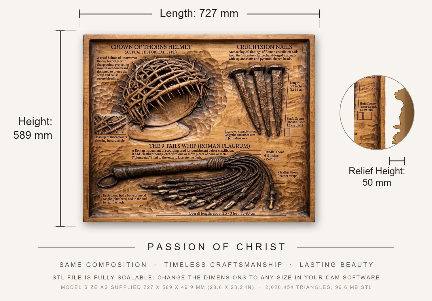 Passion of Christ CNC Relief STL bas-relief STL — view 3