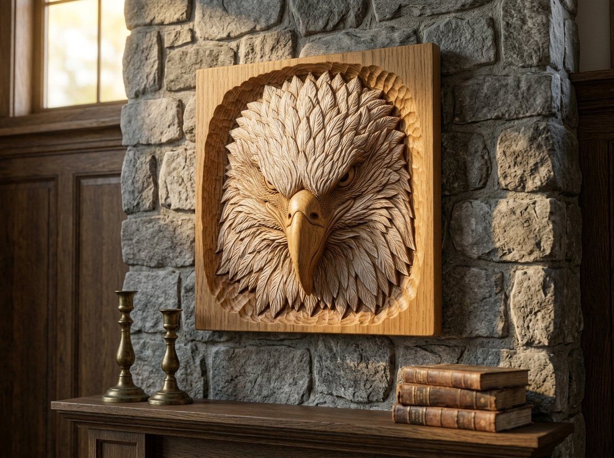 Patriotic Bald Eagle Head CNC Relief STL bas-relief STL — view 12