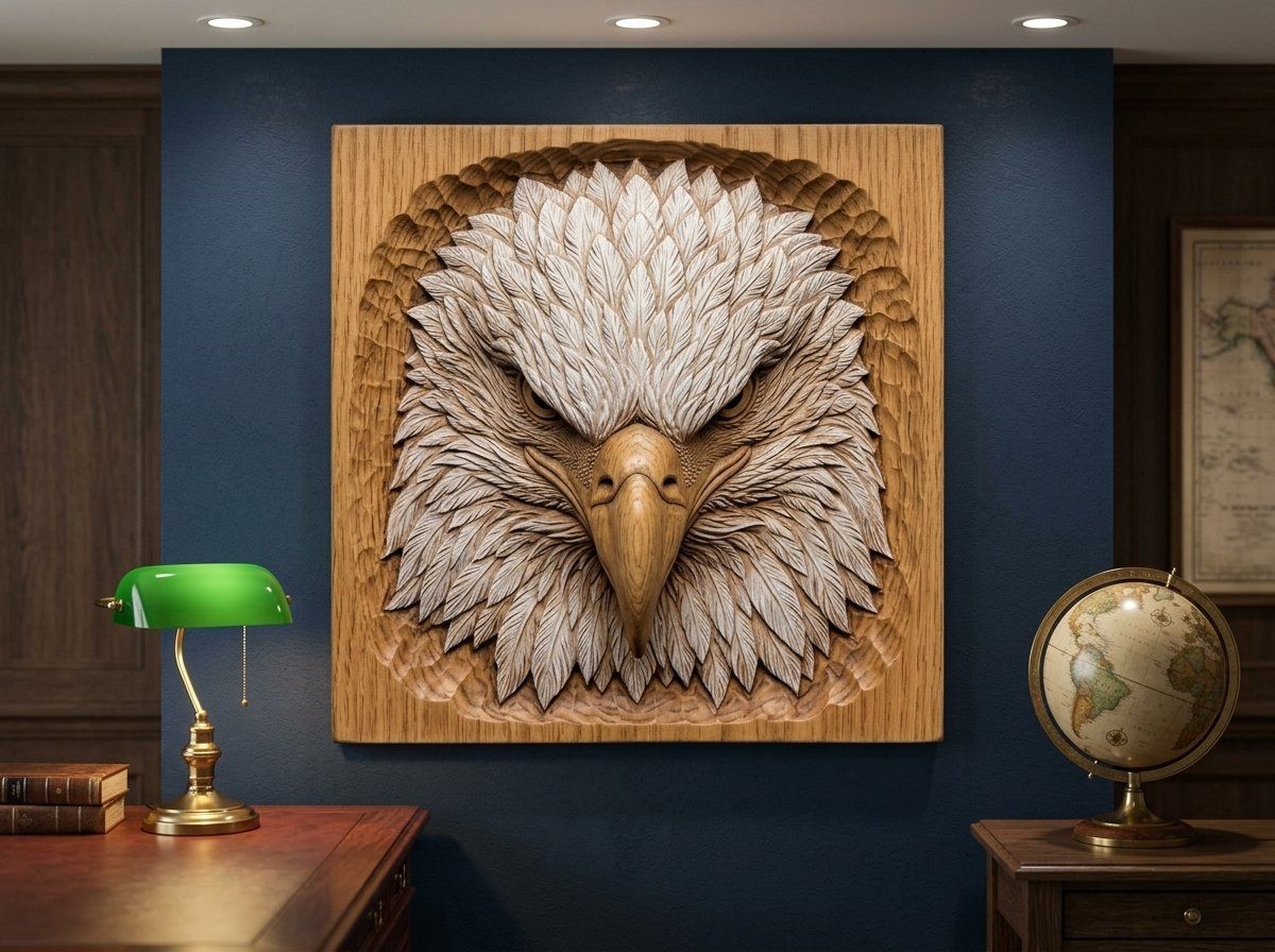 Patriotic Bald Eagle Head CNC Relief STL bas-relief STL — view 13