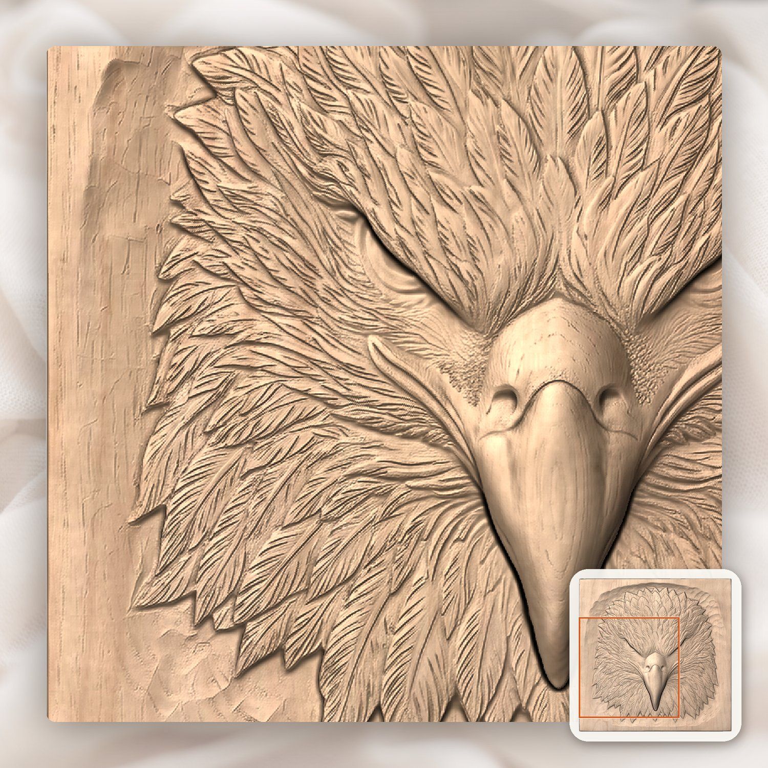 Patriotic Bald Eagle Head CNC Relief STL bas-relief STL — view 7