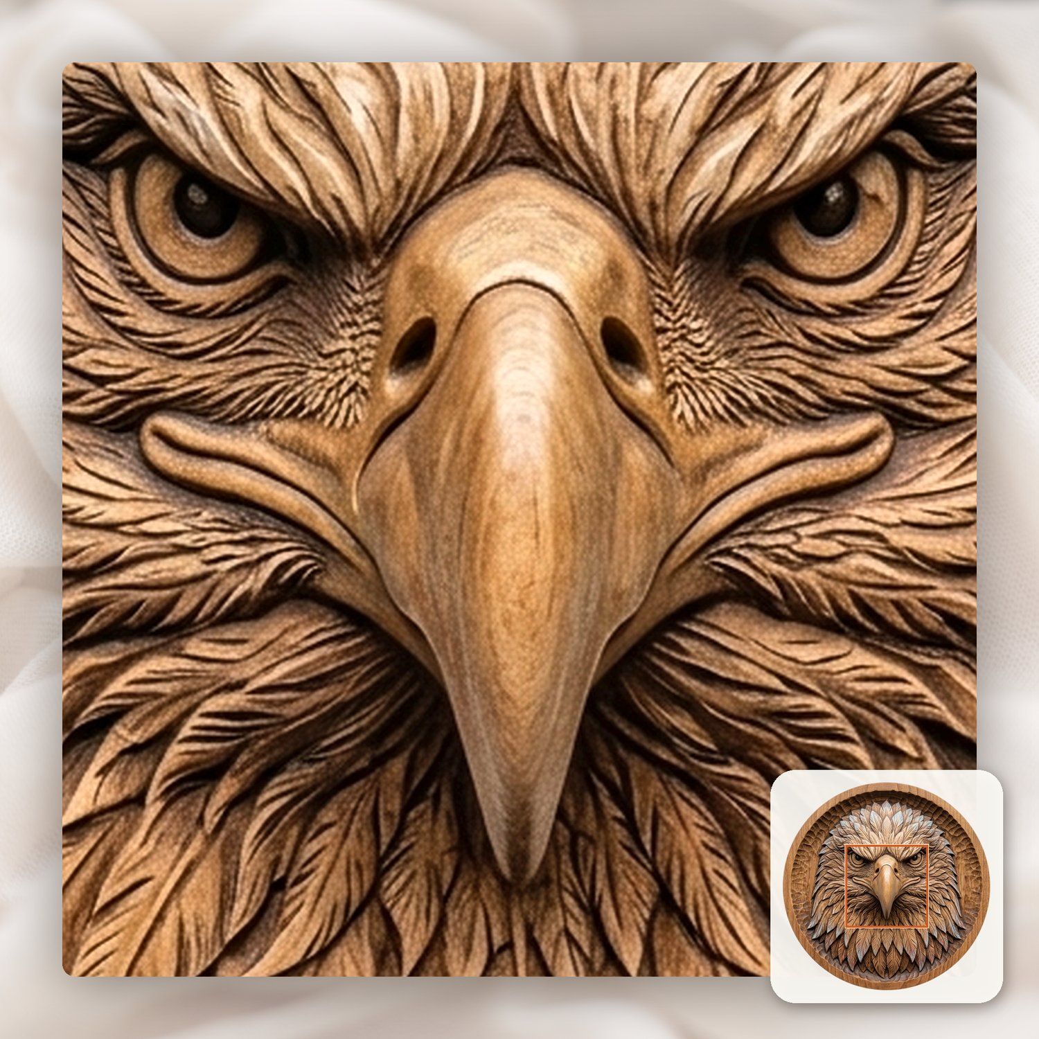 Patriotic Bald Eagle Head CNC Relief STL bas-relief STL — view 10