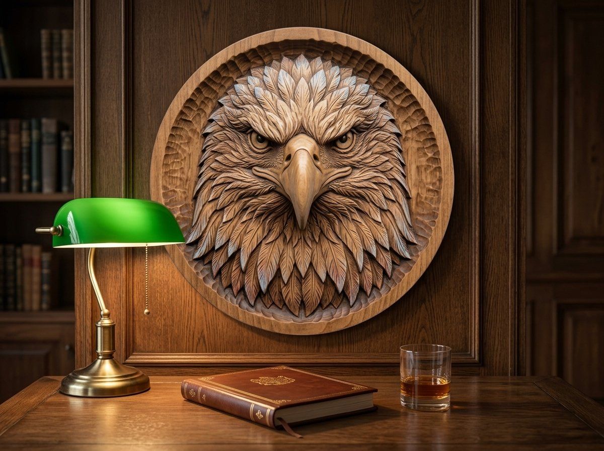 Patriotic Bald Eagle Head CNC Relief STL bas-relief STL — view 12