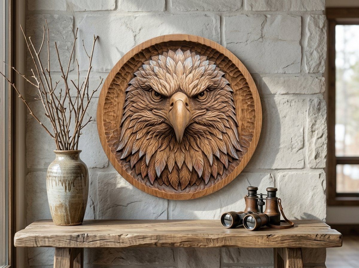 Patriotic Bald Eagle Head CNC Relief STL bas-relief STL — view 13