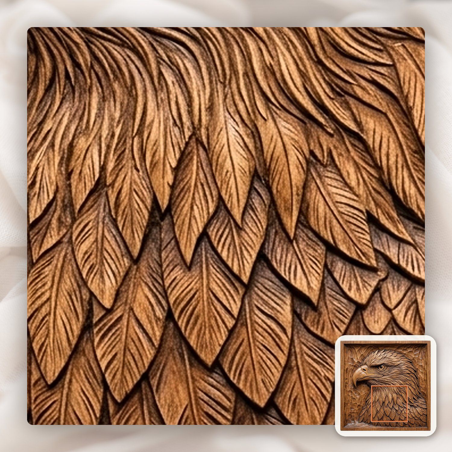 Patriotic Bald Eagle Head CNC Relief STL bas-relief STL — view 11