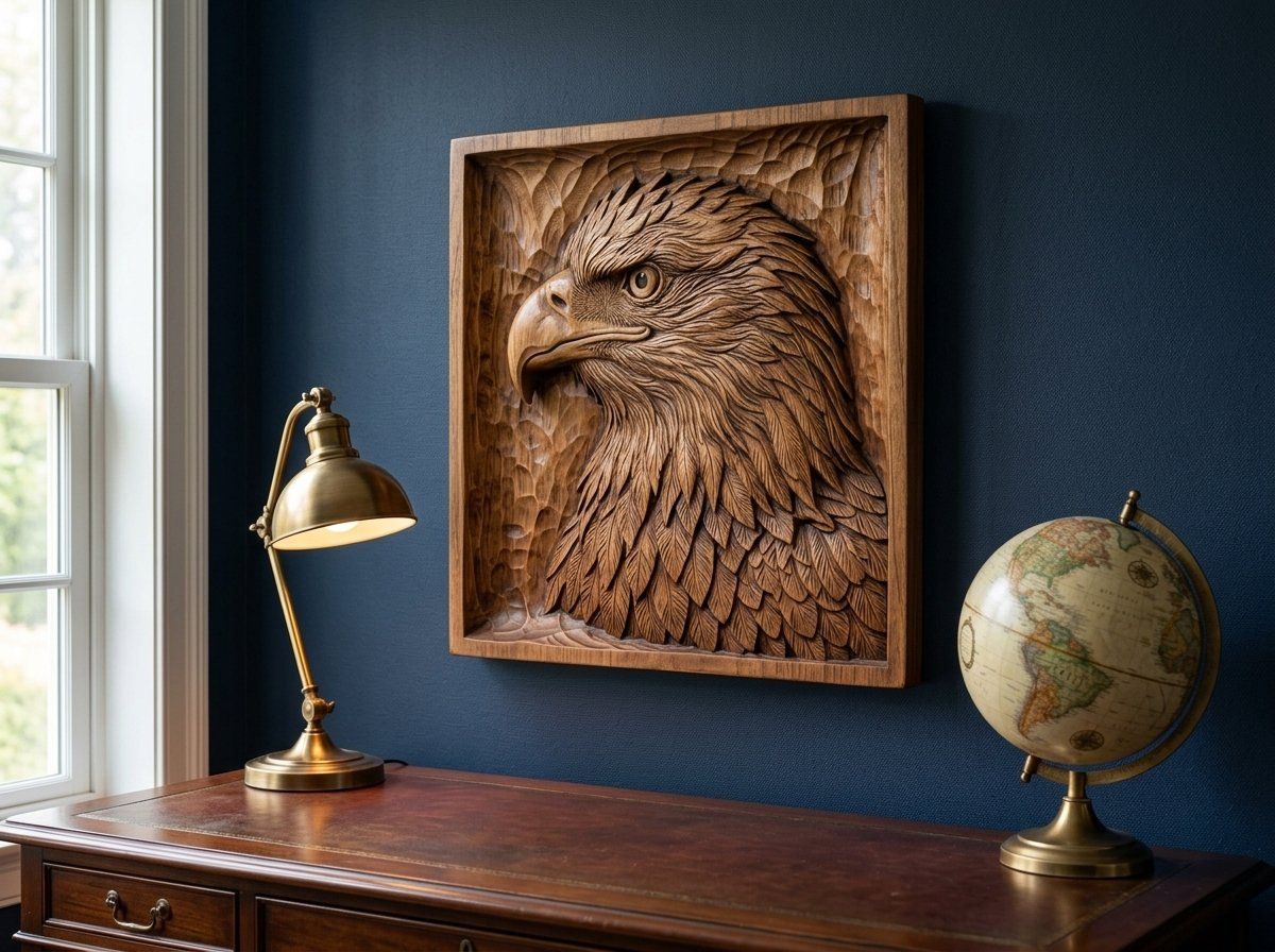 Patriotic Bald Eagle Head CNC Relief STL bas-relief STL — view 13