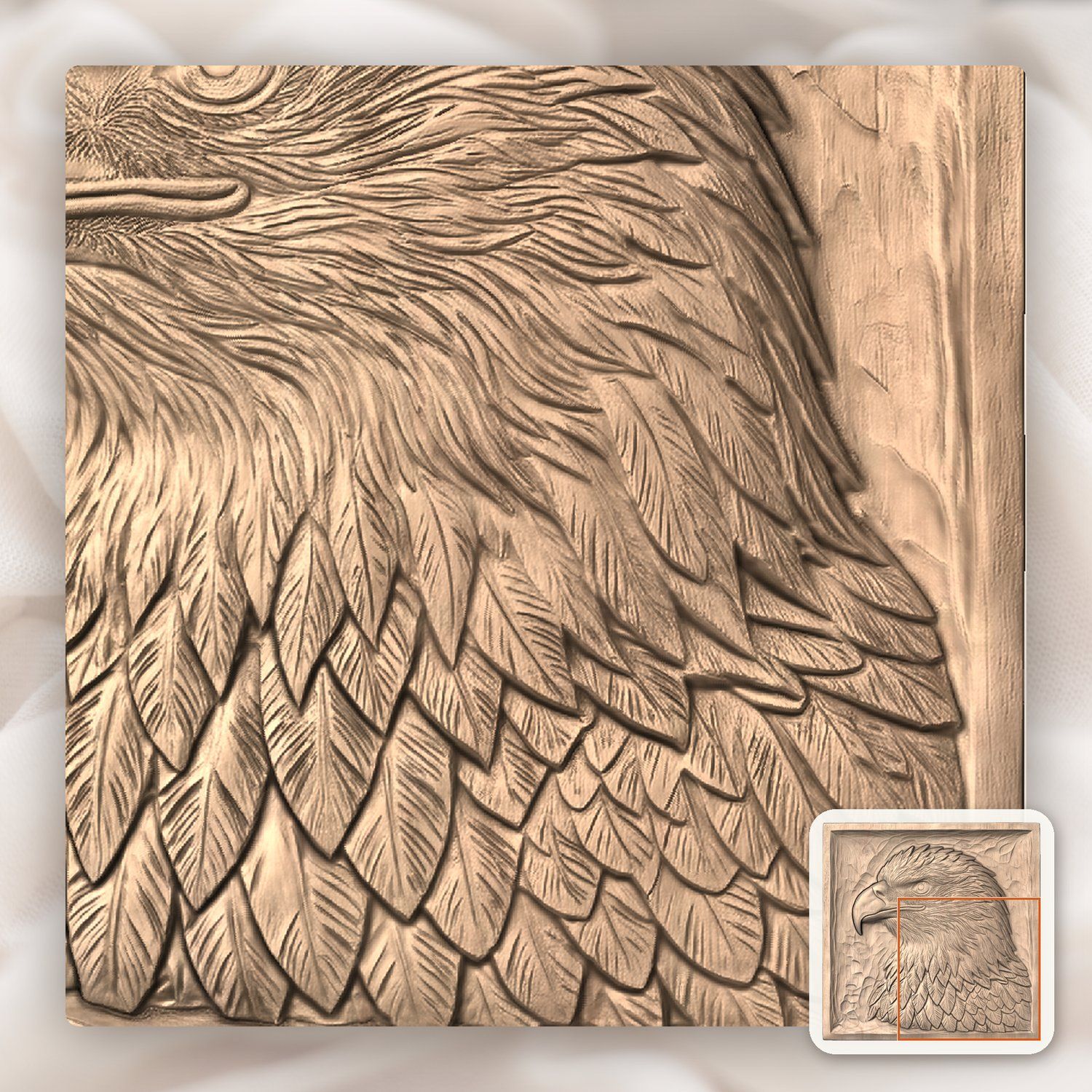 Patriotic Bald Eagle Head CNC Relief STL bas-relief STL — view 9