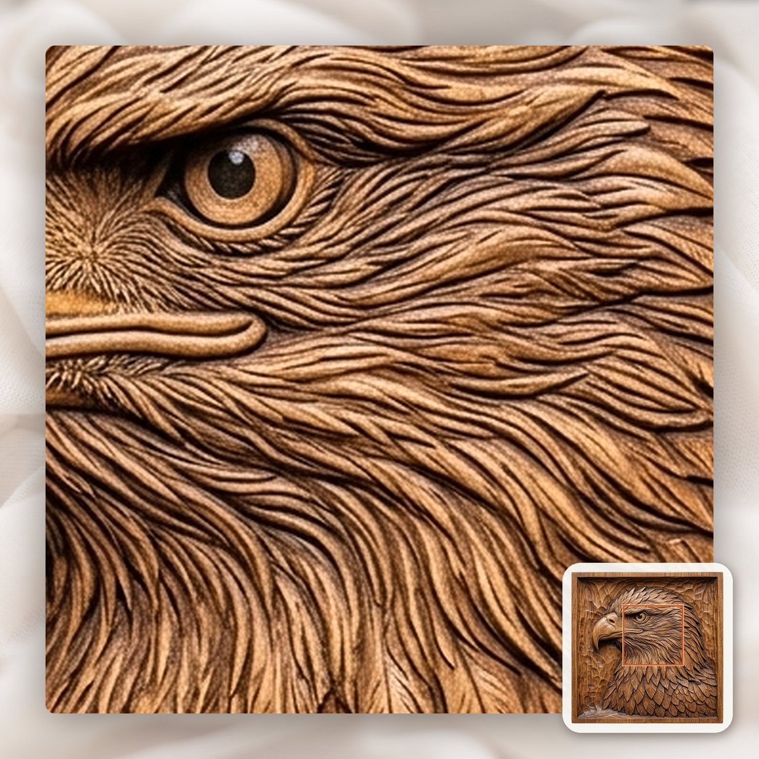Patriotic Bald Eagle Head CNC Relief STL bas-relief STL — view 10