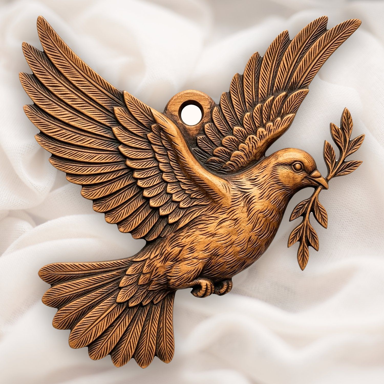 Peace Dove Olive Branch Ornament CNC Relief STL bas-relief STL — view 4