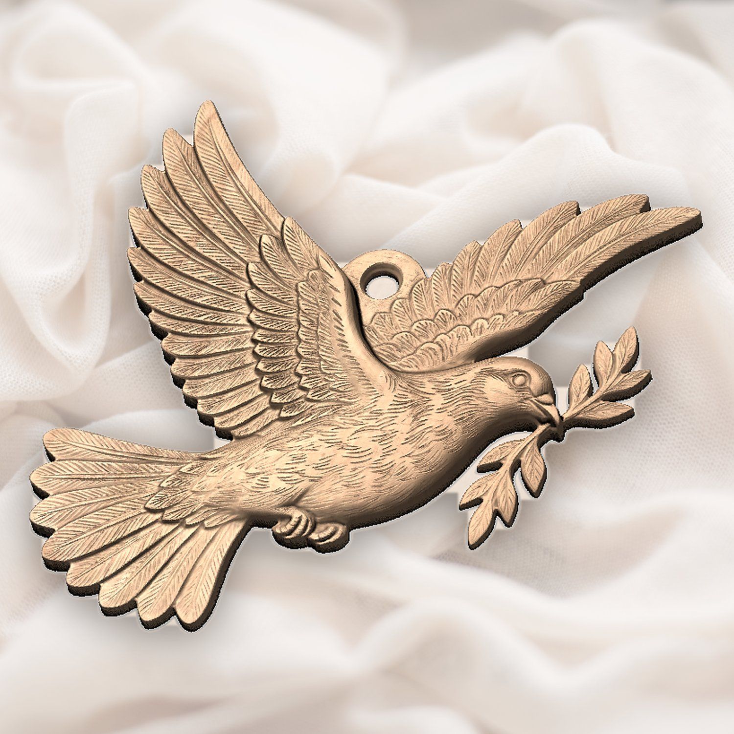 Peace Dove Olive Branch Ornament CNC Relief STL bas-relief STL — view 6