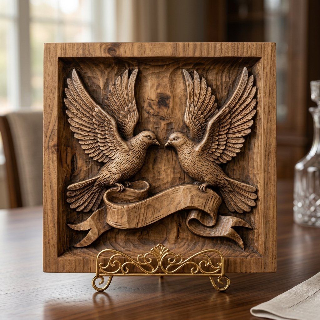 Peace Doves with Banner CNC Relief STL bas-relief STL — view 15