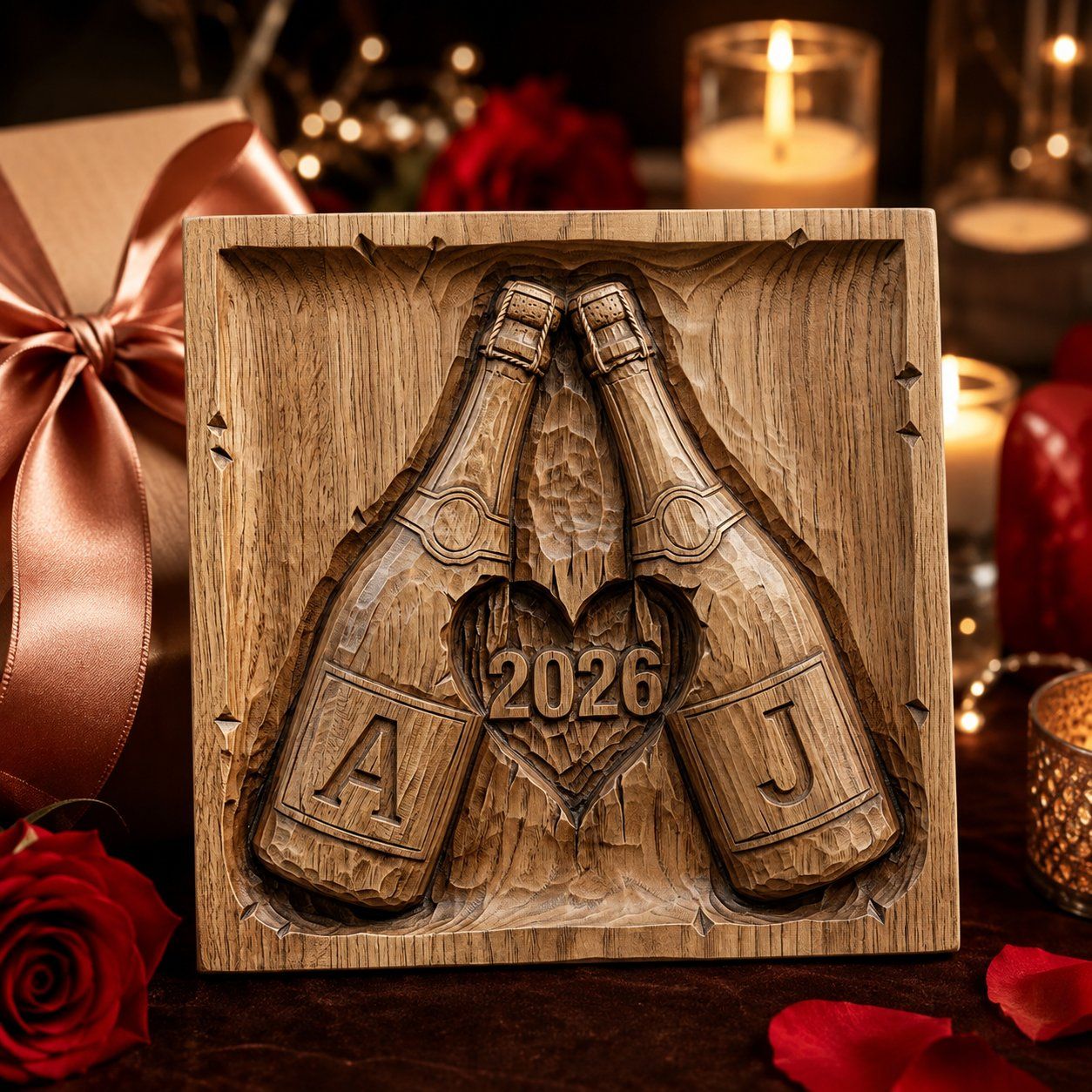 Personalized Anniversary Champagne Celebration CNC Relief STL bas-relief STL — view 7
