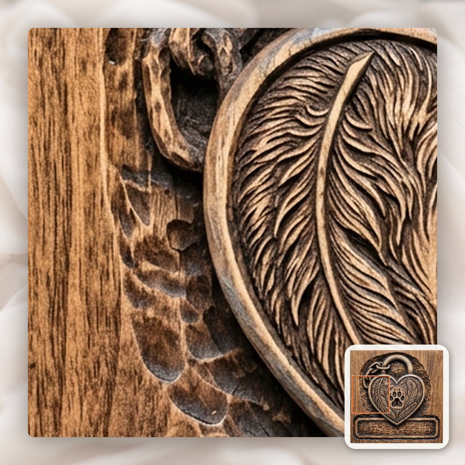 Pet Memorial Heart Padlock CNC Relief STL bas-relief STL — view 12