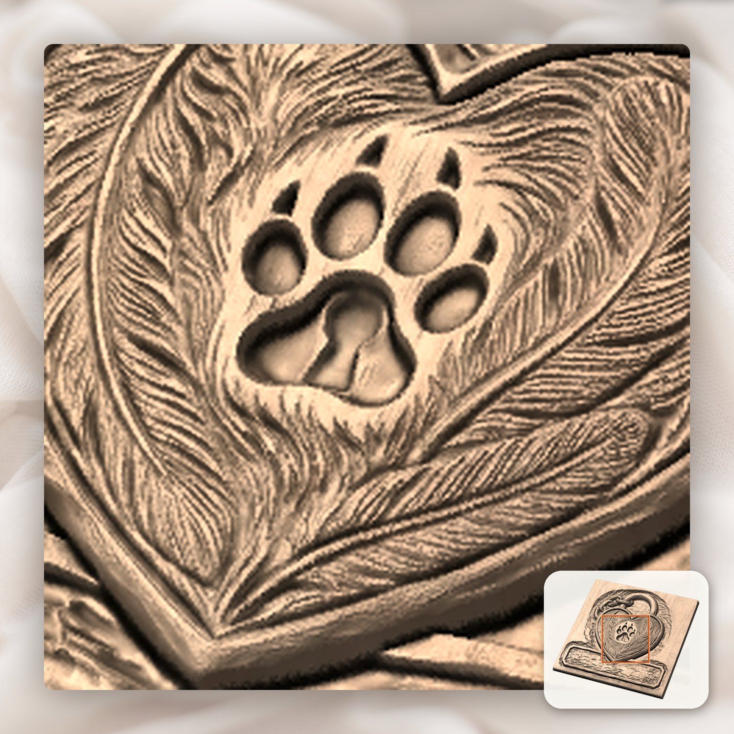 Pet Memorial Heart Padlock CNC Relief STL bas-relief STL — view 9