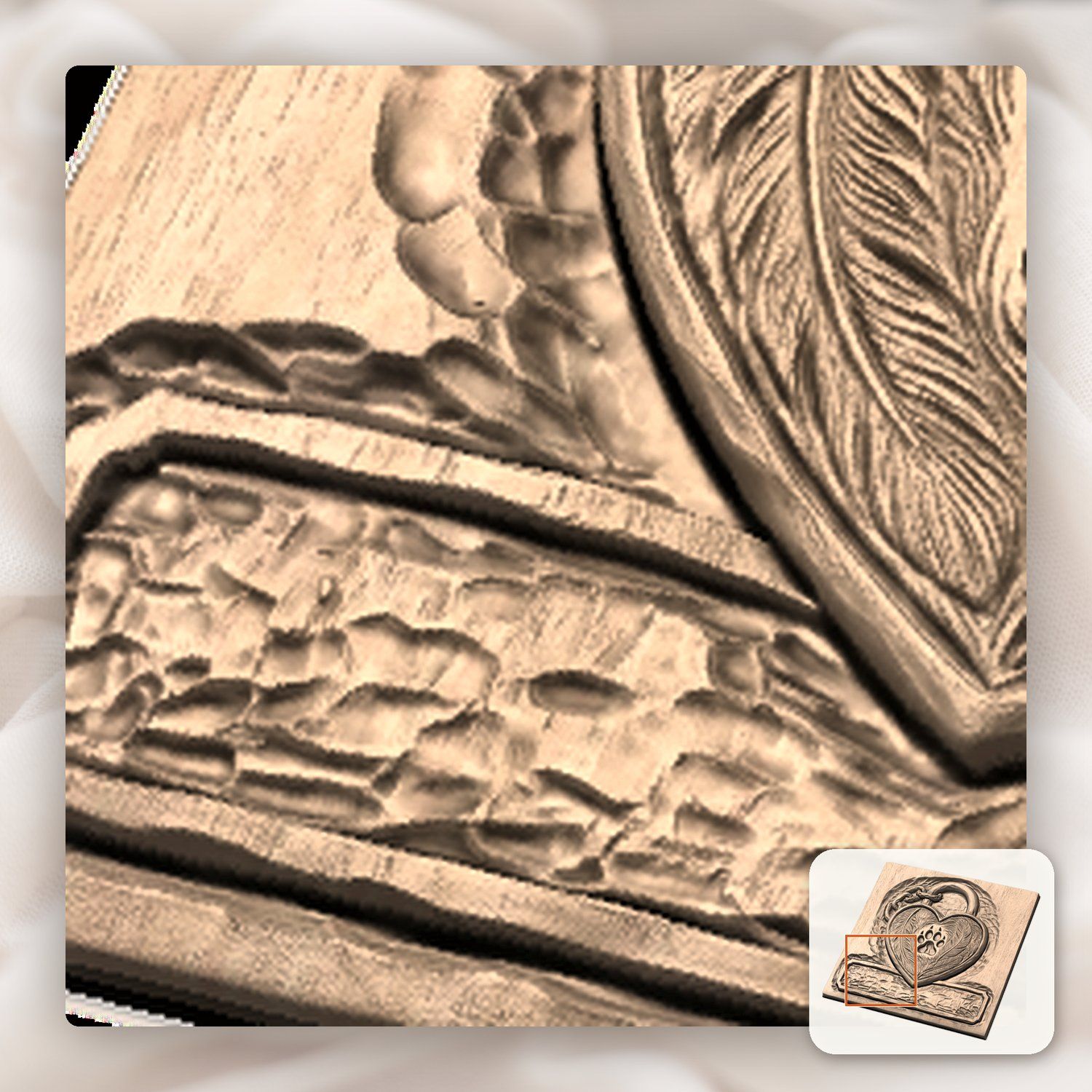 Pet Memorial Heart Padlock CNC Relief STL bas-relief STL — view 10
