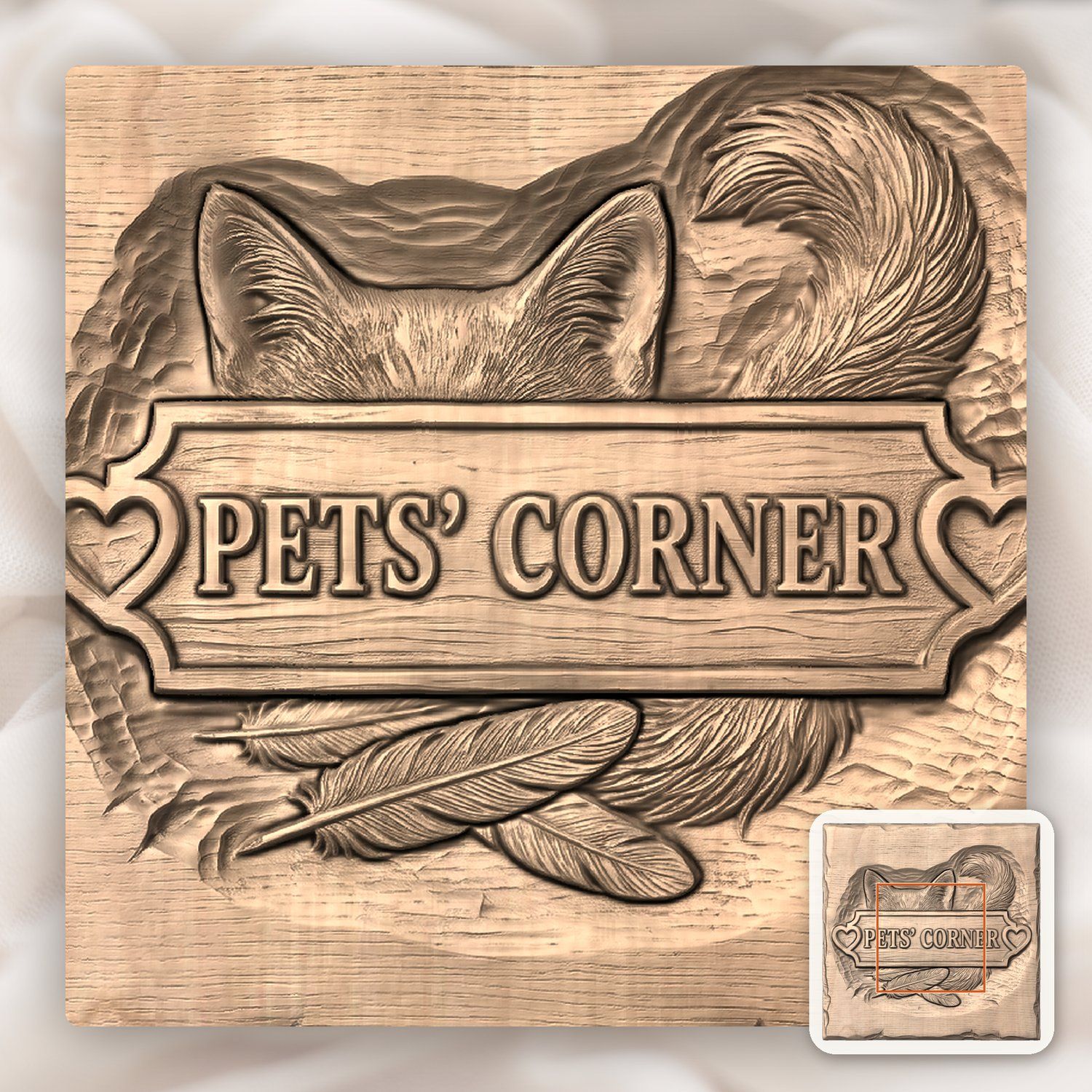 Pets' Corner Custom Sign Pet Memorial CNC Relief STL bas-relief STL — view 6