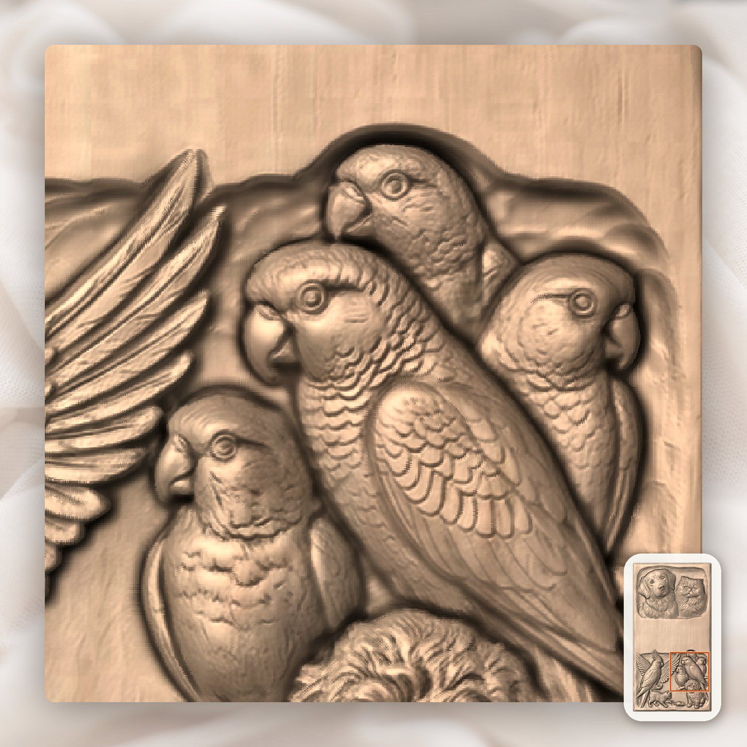 Pets Doorbell Backing Plate CNC Relief STL bas-relief STL — view 7