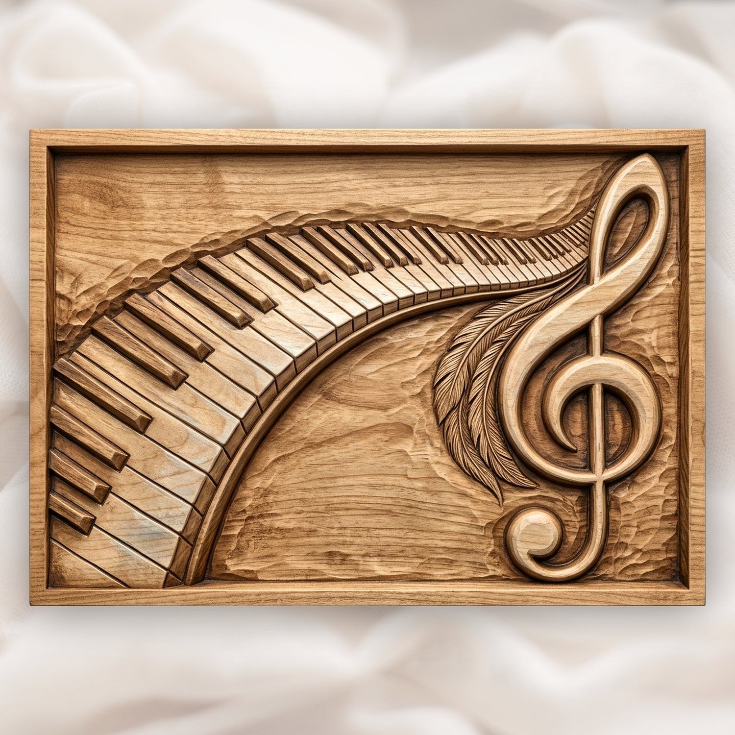 Piano Keys Treble Clef CNC Relief STL bas-relief STL design