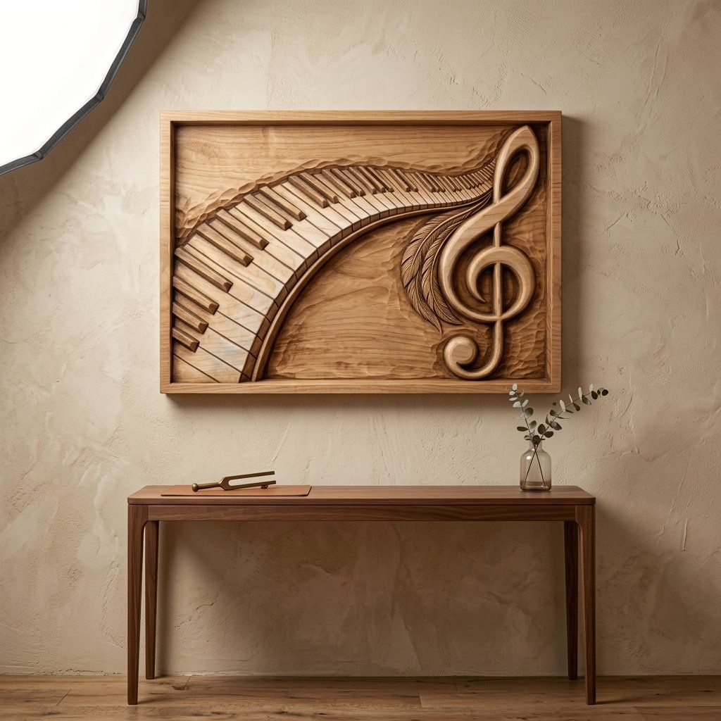 Piano Keys Treble Clef CNC Relief STL bas-relief STL — view 13