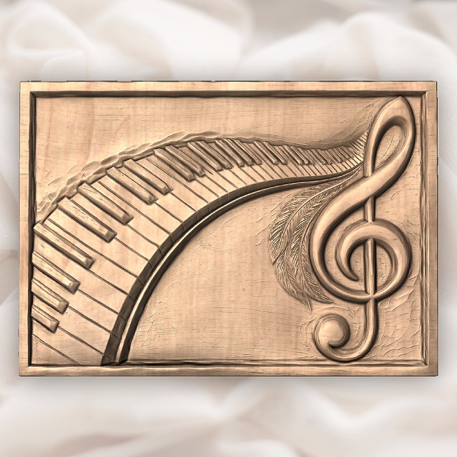 Piano Keys Treble Clef CNC Relief STL bas-relief STL — view 4