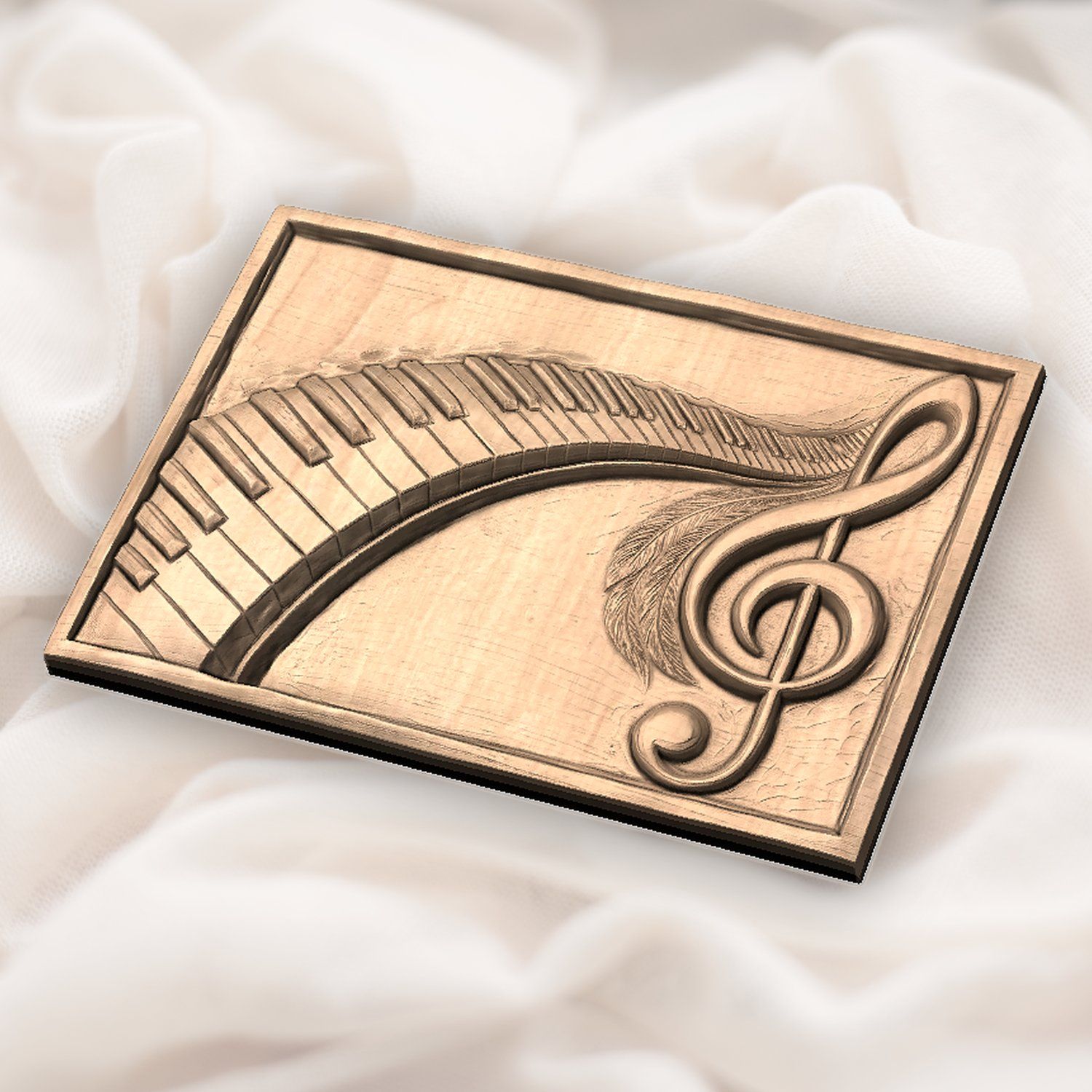 Piano Keys Treble Clef CNC Relief STL bas-relief STL — view 5