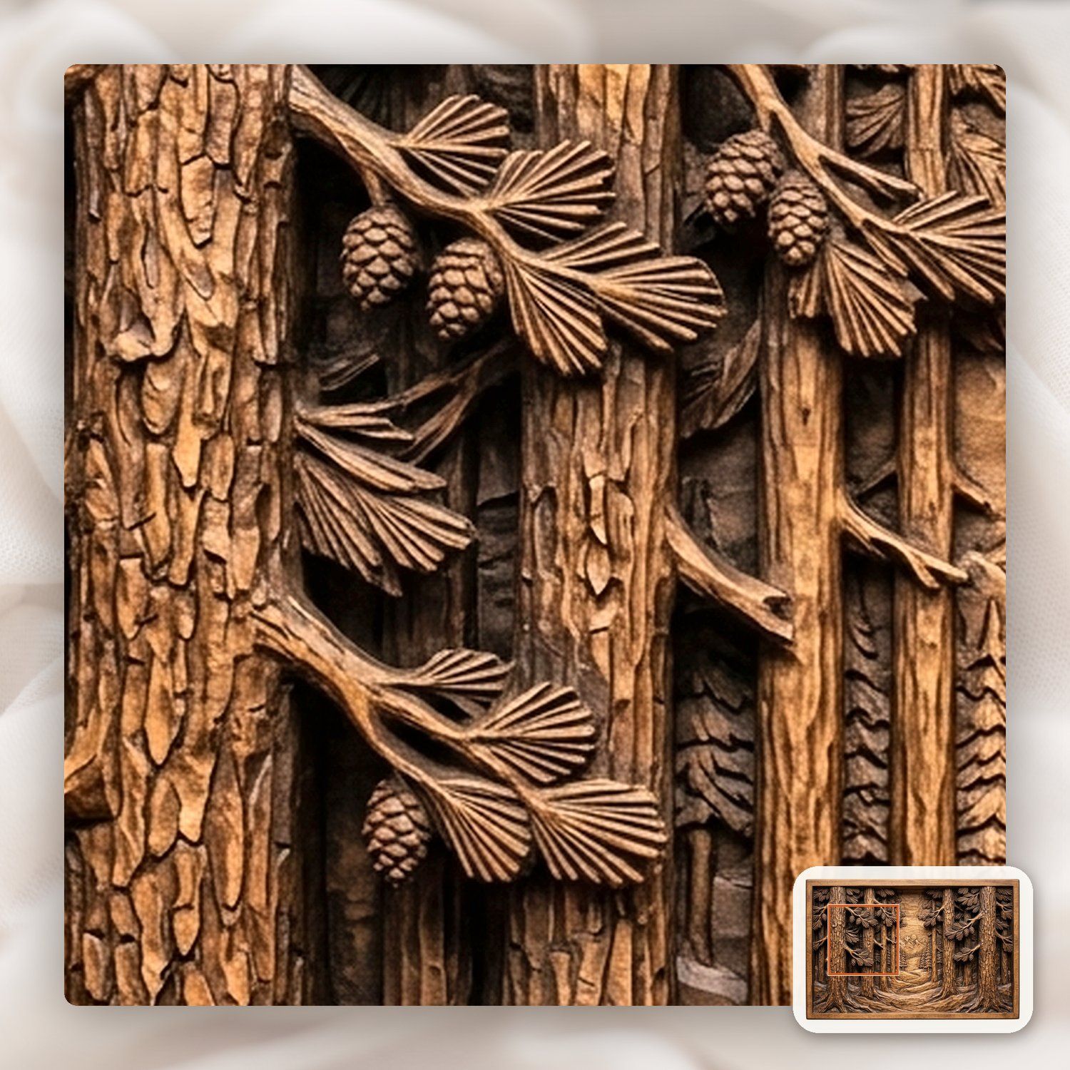 Pine Forest Mountain Vista Panorama CNC Relief STL bas-relief STL — view 11