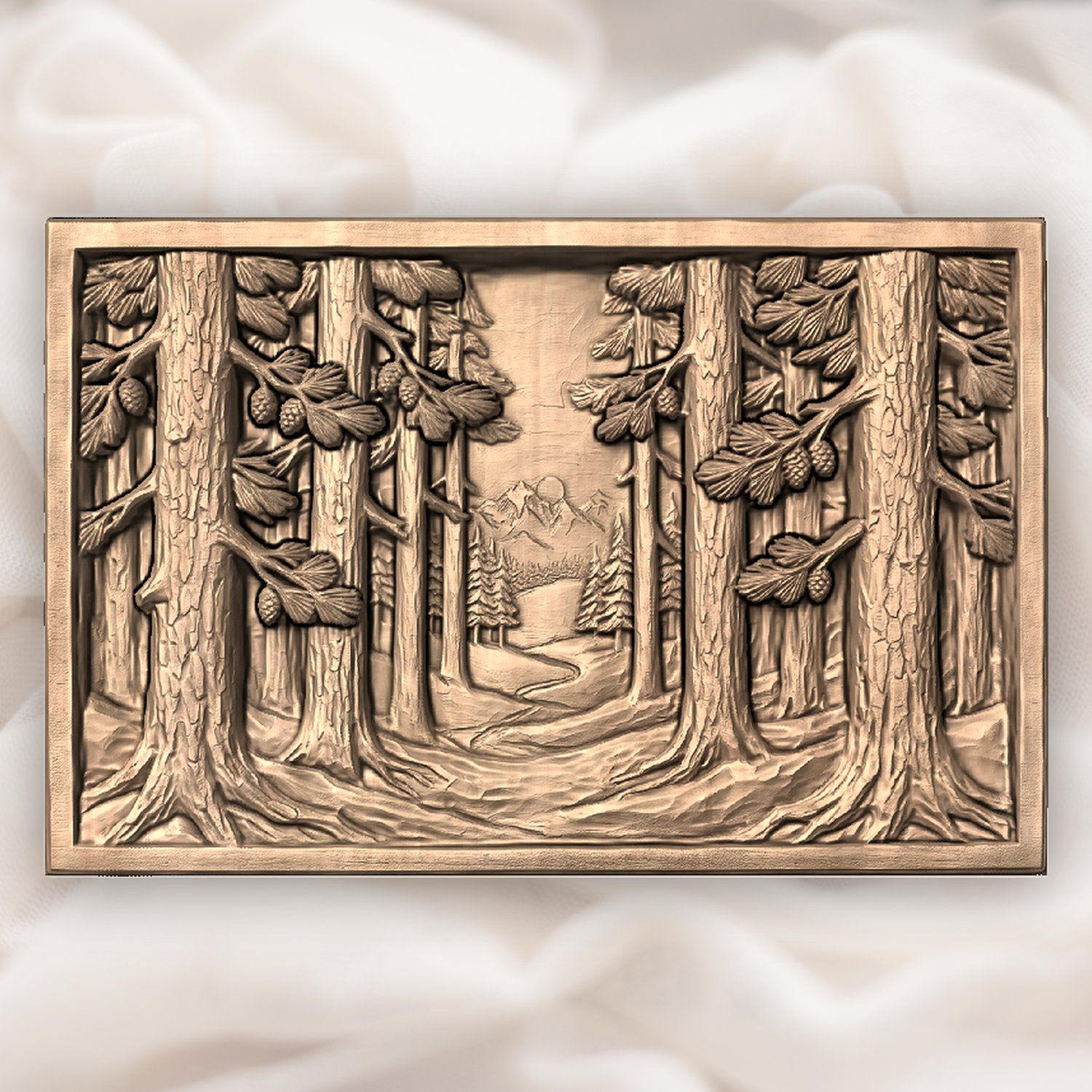 Pine Forest Mountain Vista Panorama CNC Relief STL bas-relief STL — view 4