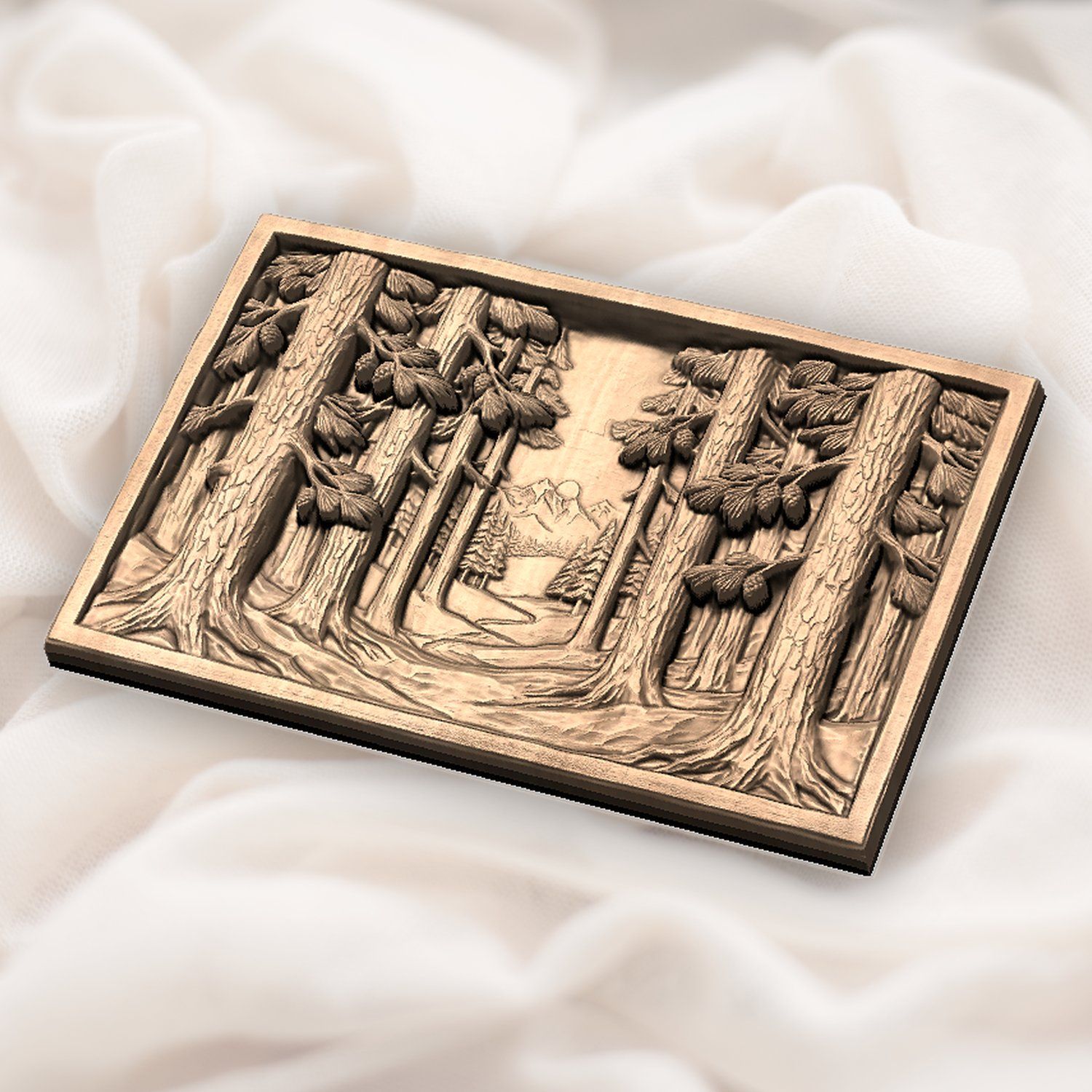 Pine Forest Mountain Vista Panorama CNC Relief STL bas-relief STL — view 5