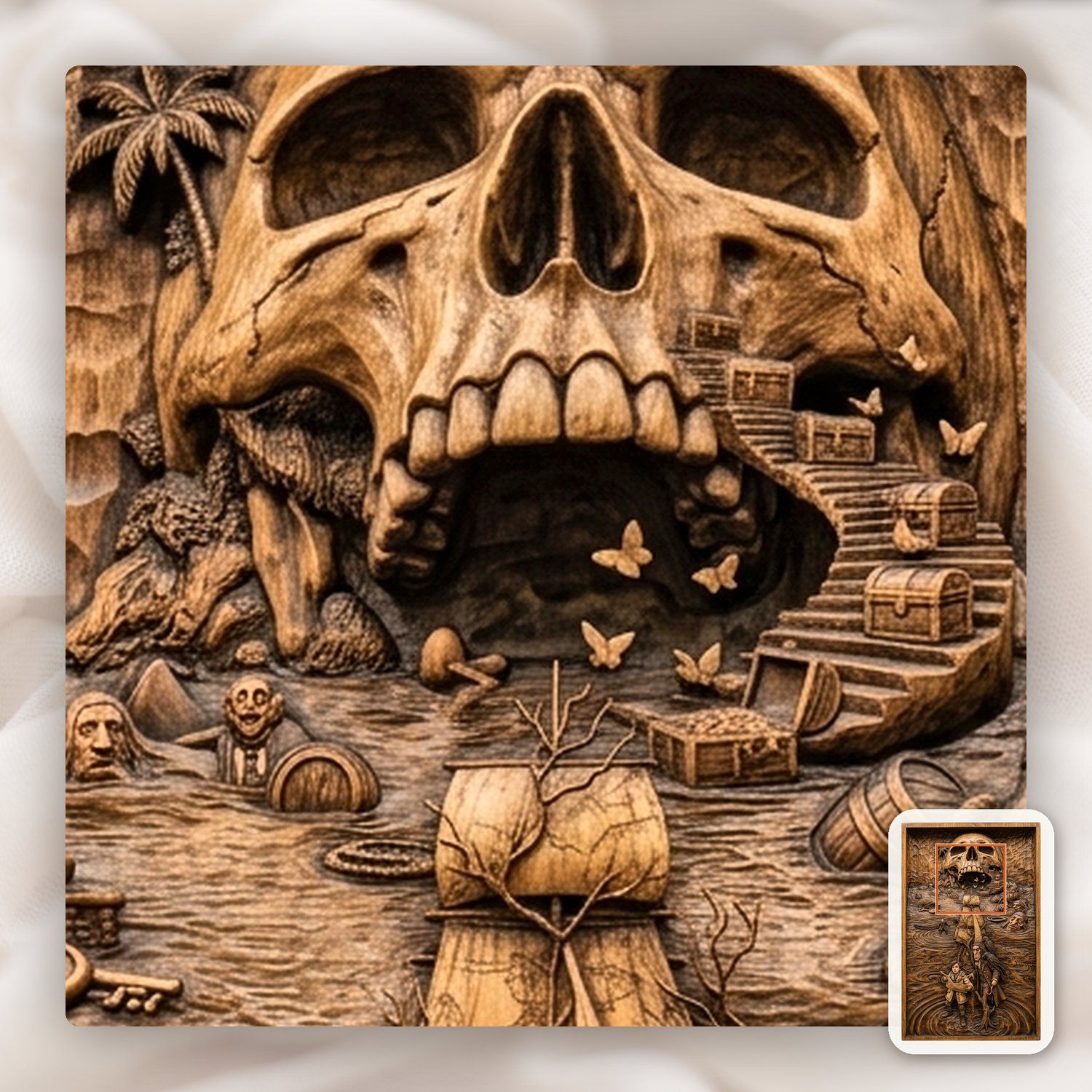 Pirate Treasure Map Adventure CNC Relief STL bas-relief STL — view 12