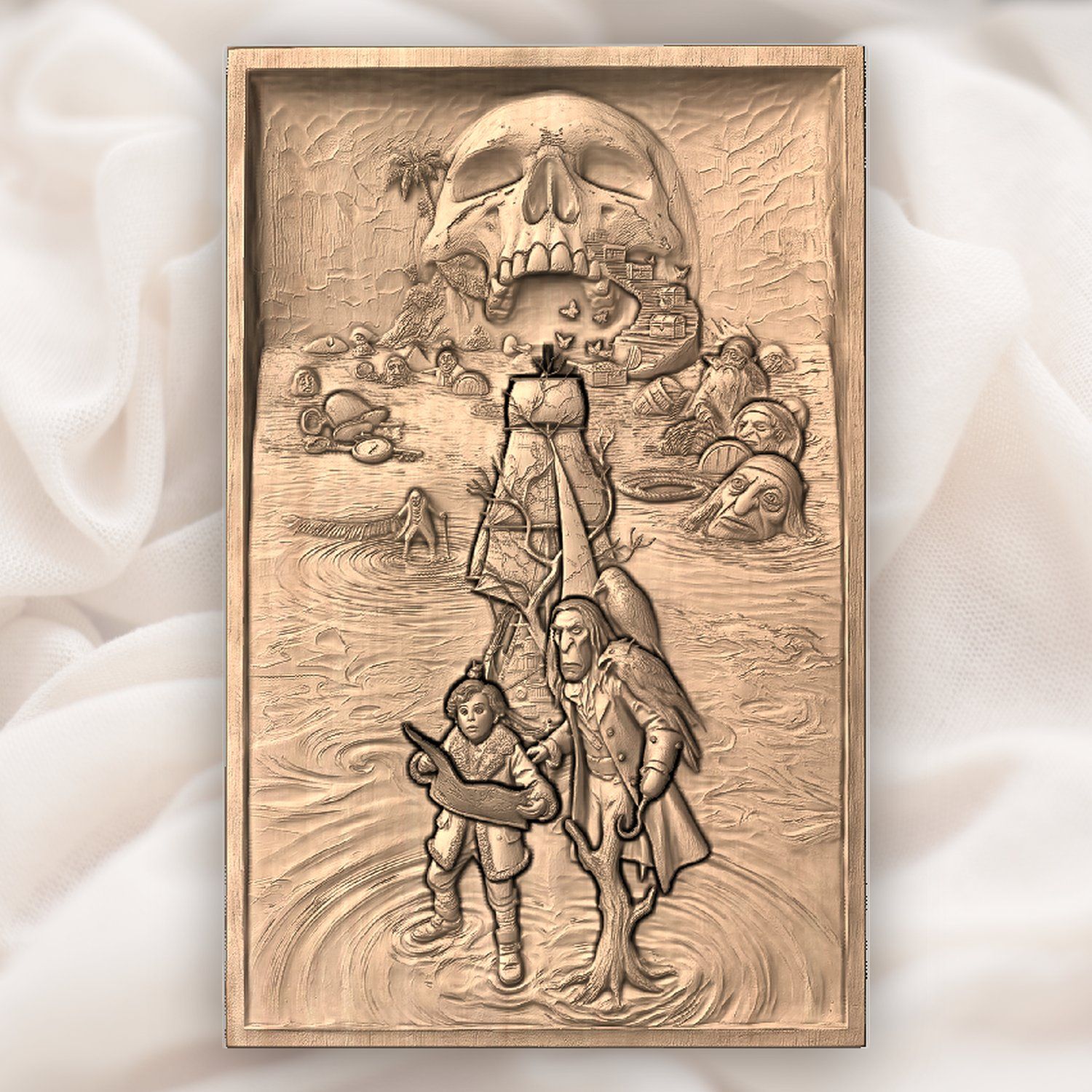Pirate Treasure Map Adventure CNC Relief STL bas-relief STL — view 5