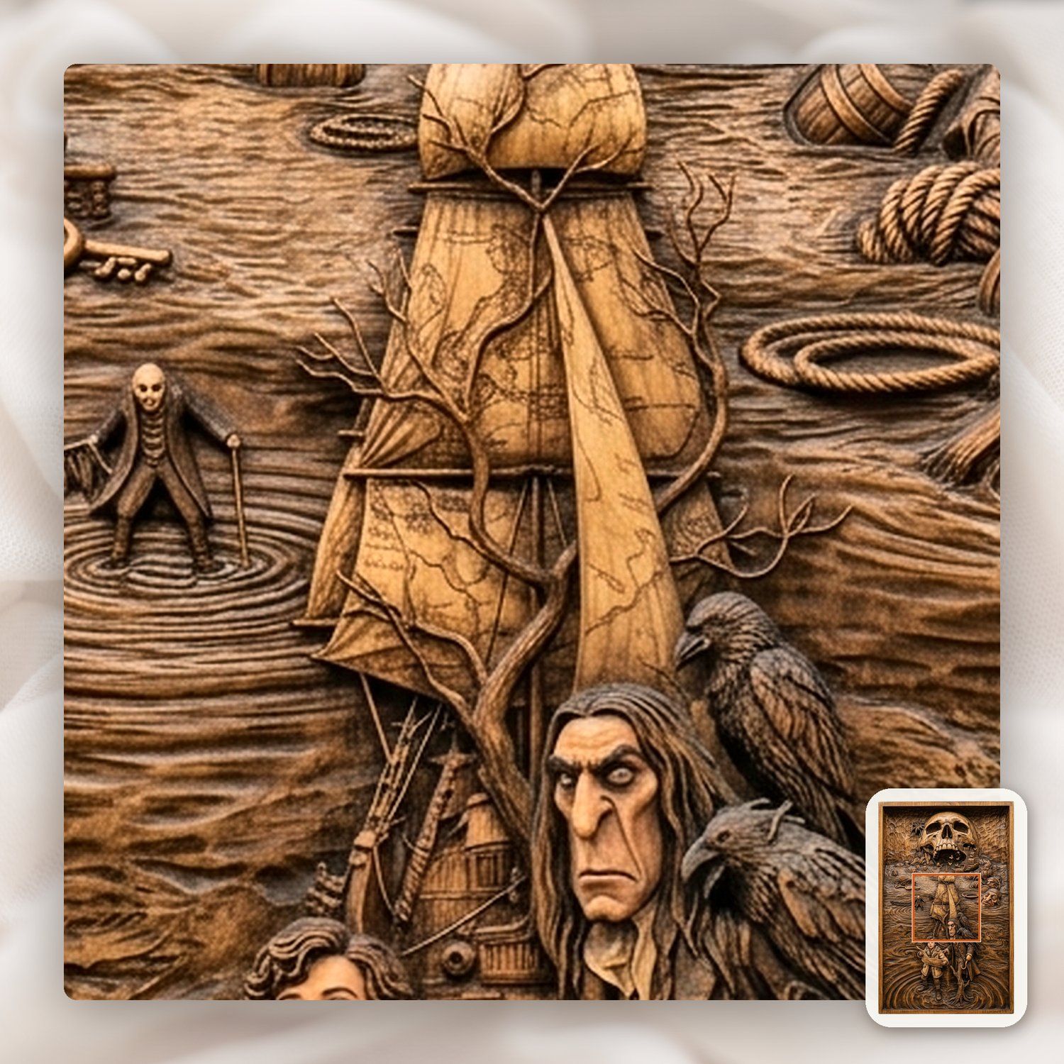 Pirate Treasure Map Adventure CNC Relief STL bas-relief STL — view 11
