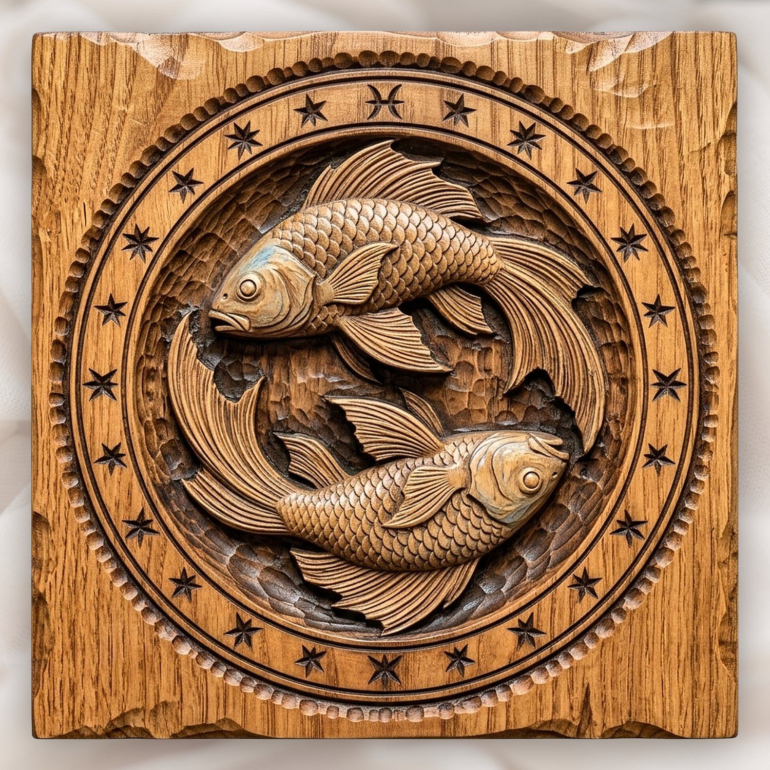 Pisces Zodiac Astrology Fish CNC Relief STL bas-relief STL design