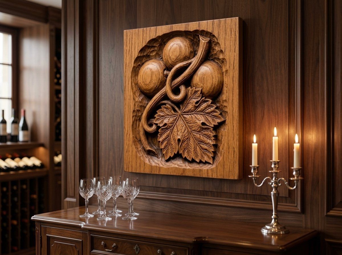 Plump Grapes Vine Leaf CNC Relief STL bas-relief STL — view 14