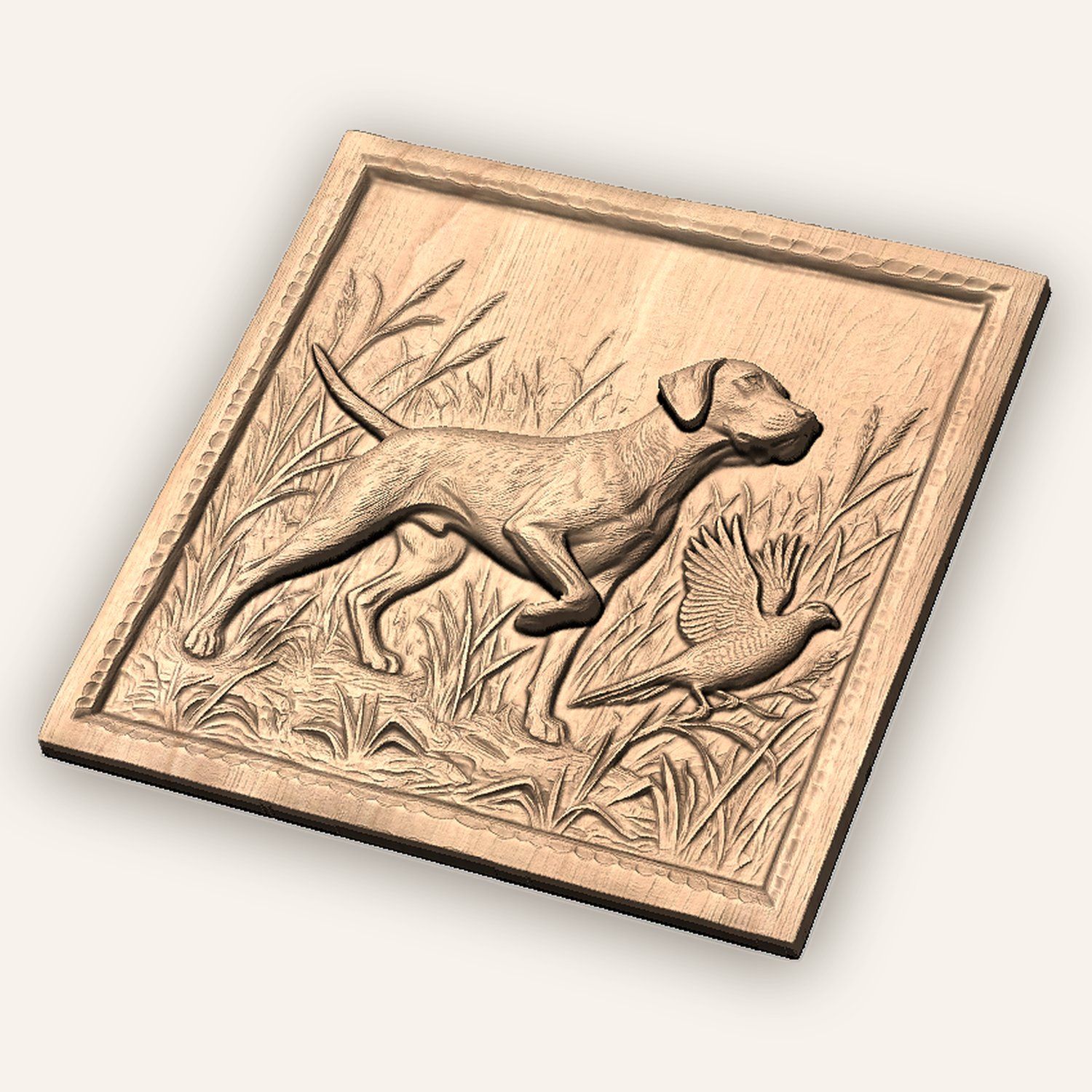 Pointer Dog Pheasant CNC Relief STL bas-relief STL — view 6