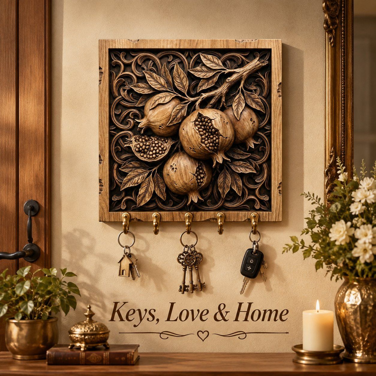 Pomegranate Botanical Harvest CNC Relief STL bas-relief STL — view 10